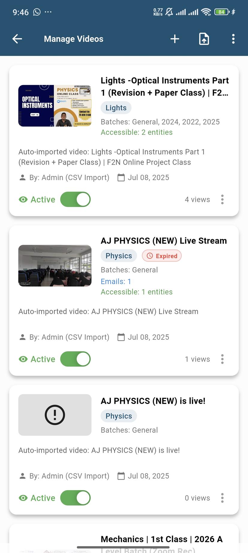 AJ Physics - Admin Mobile App - Image 5